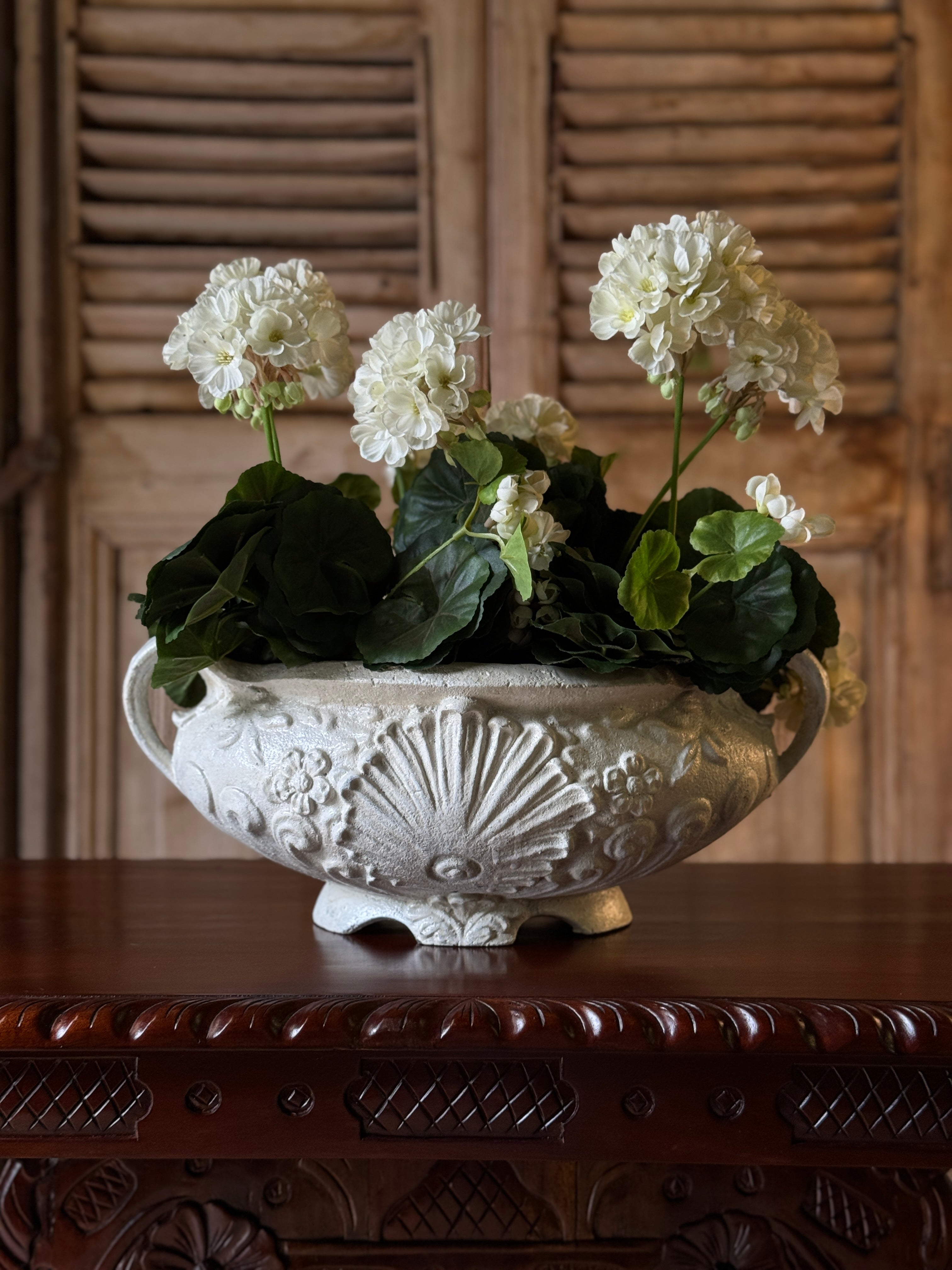 Large Cast Iron Urn with Handles