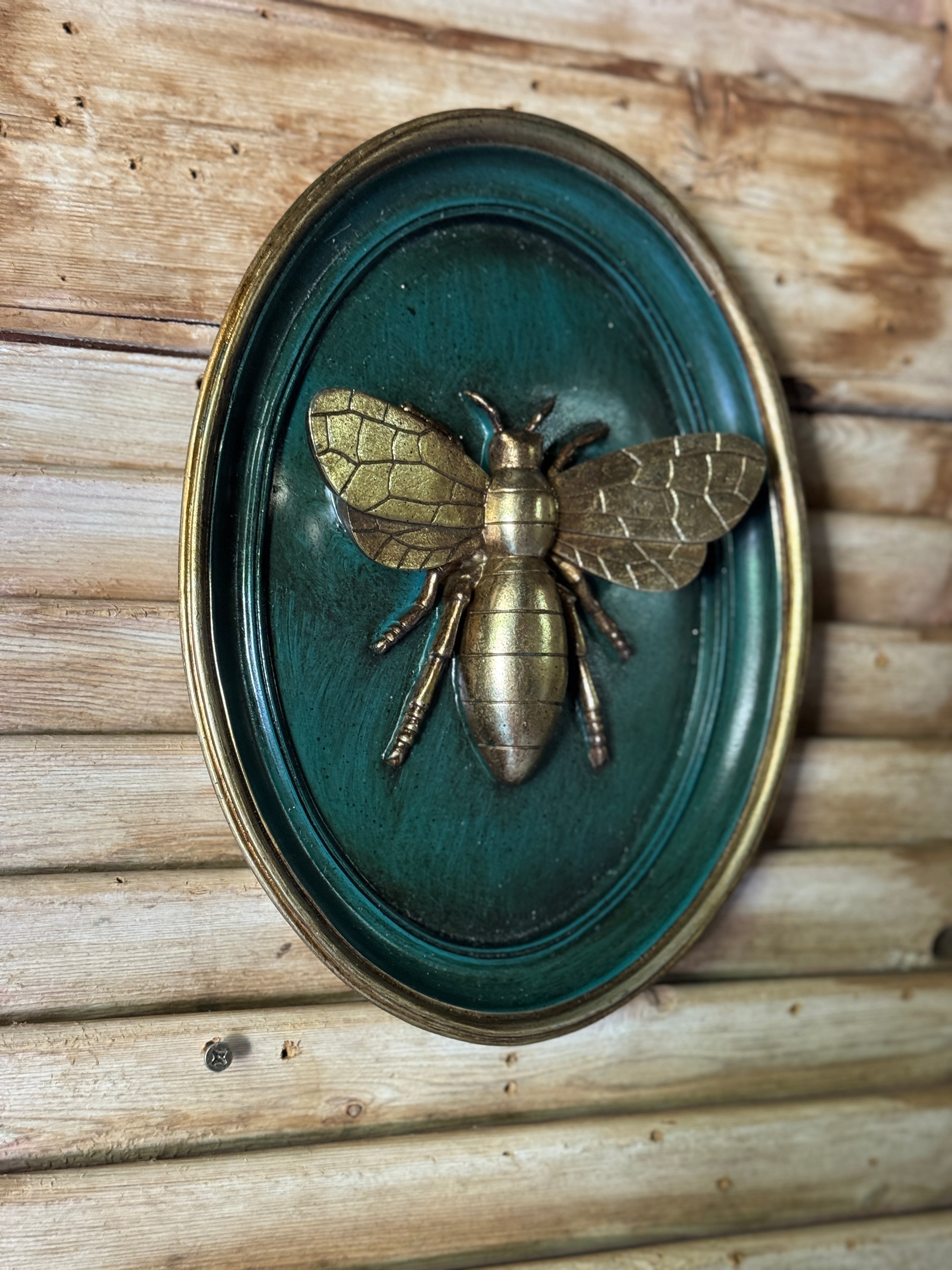 Forest Green Bee Wall Plaque