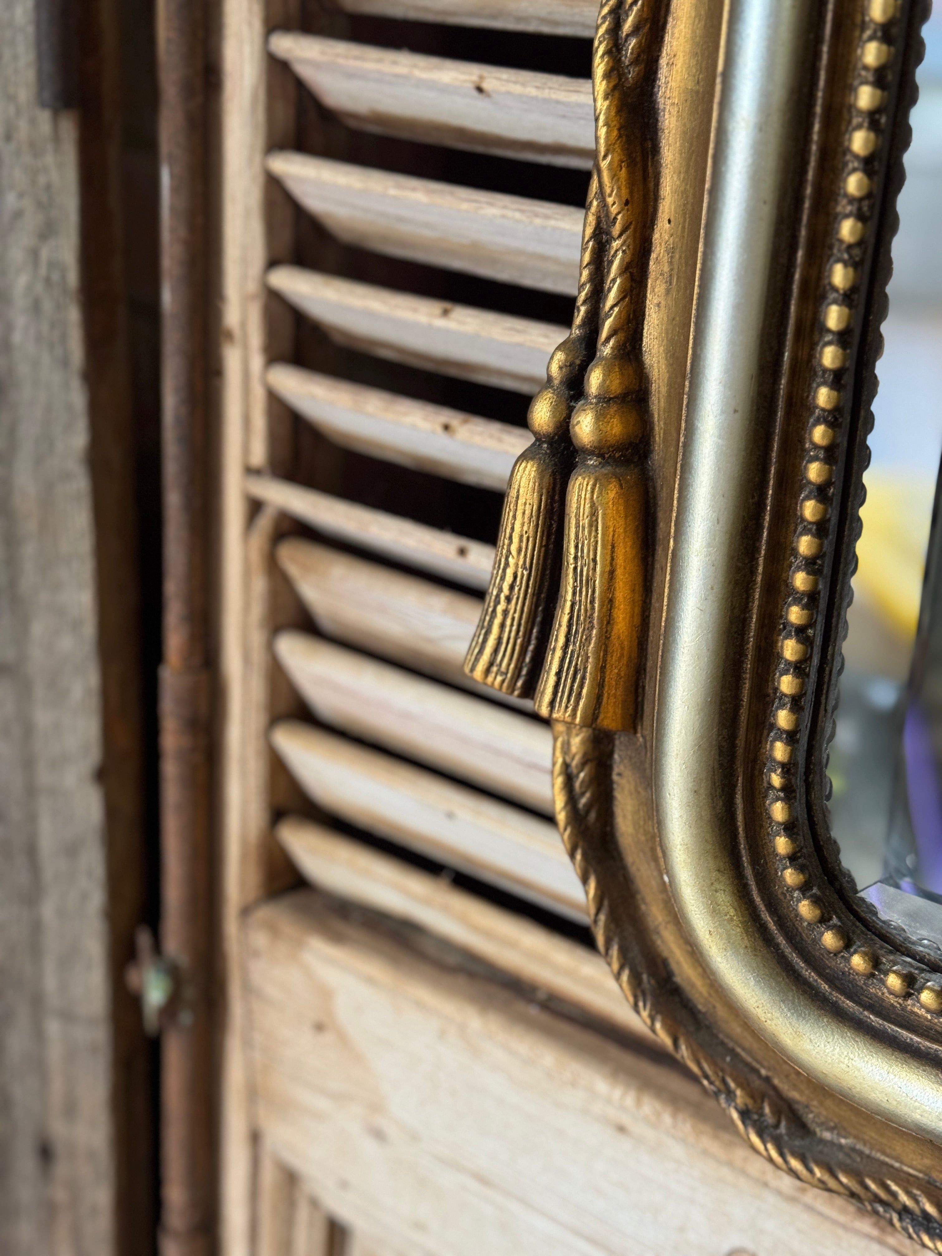 Vintage Gilt Ribbon And Tassel Mirror