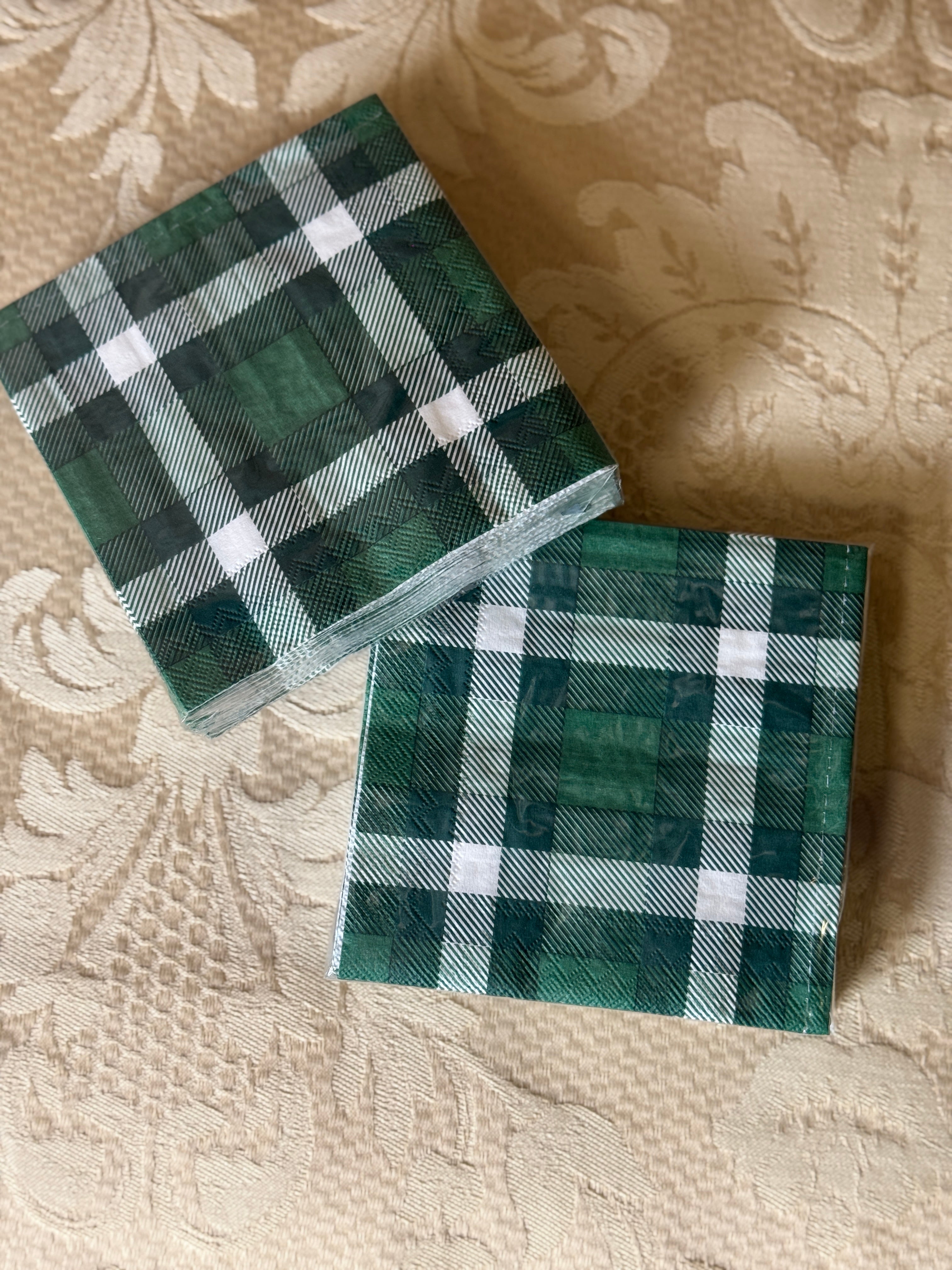 Green Plaid Napkins