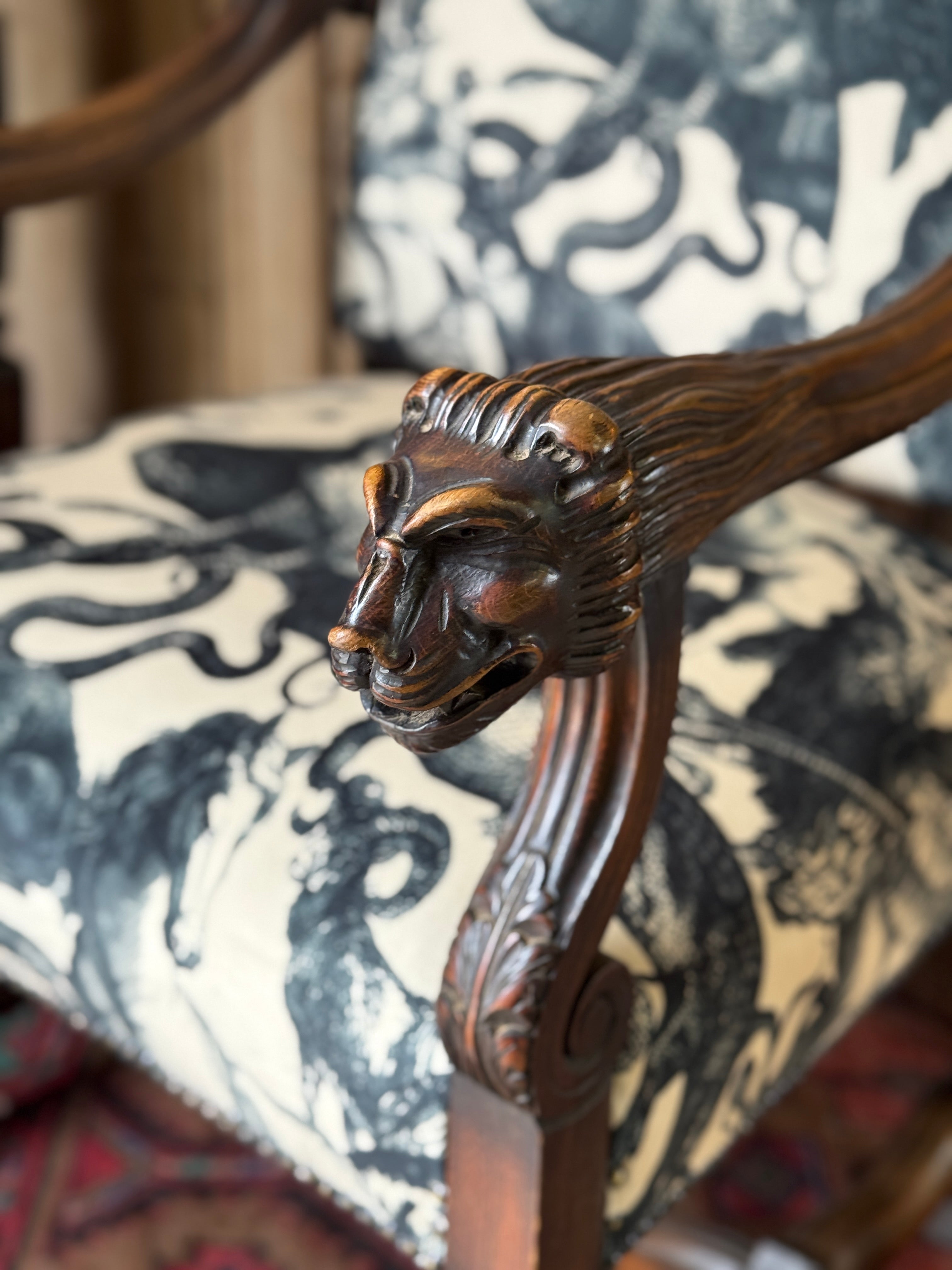 Antique 19th Century Newly Upholstered Armchair
