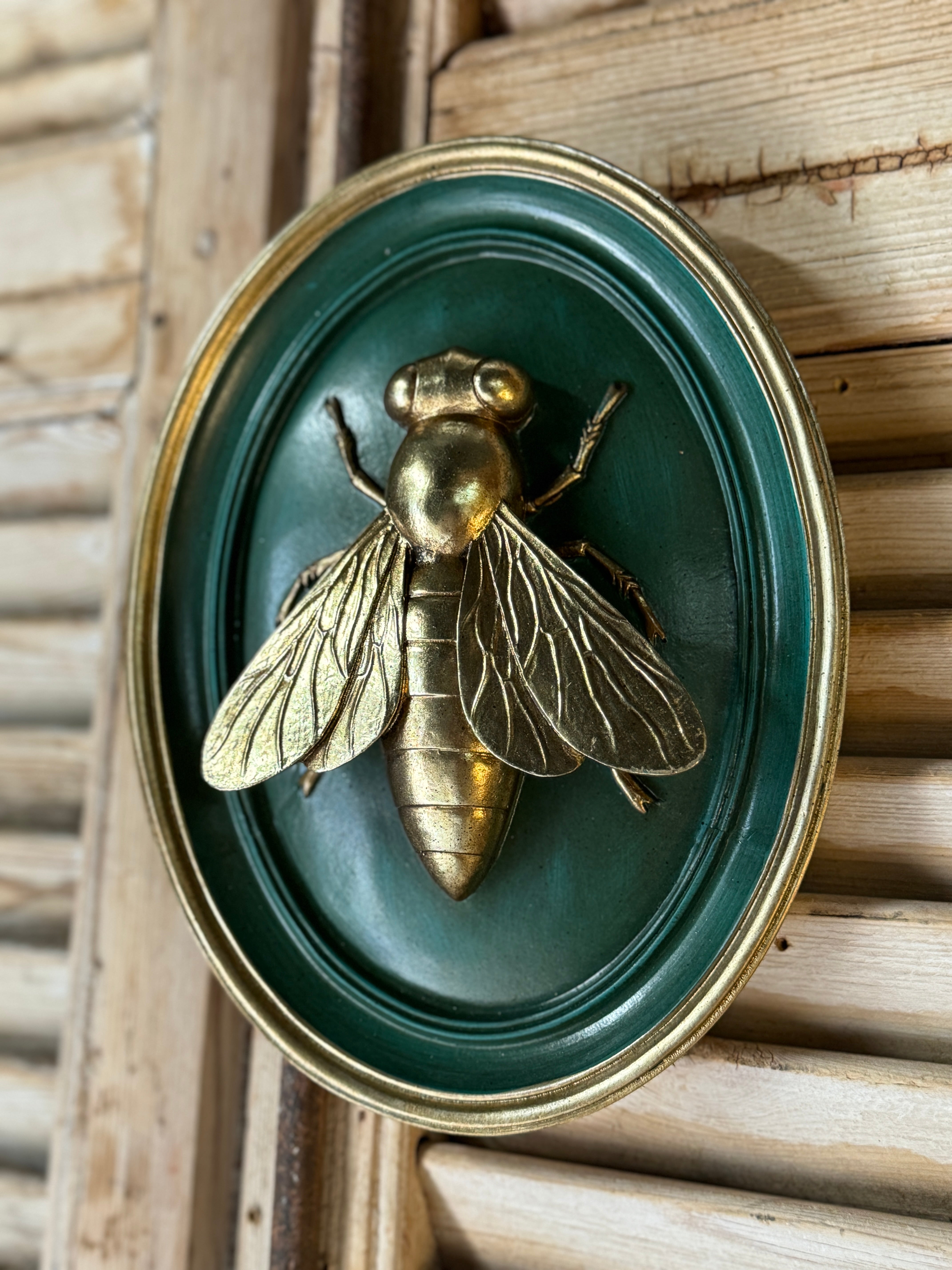 Forest Green Bee Wall Plaque