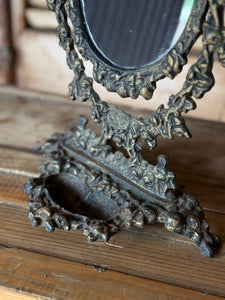 Vintage Cast Iron Vanity Mirror