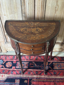Vintage French Louis XV-Style Marquetry Side Table