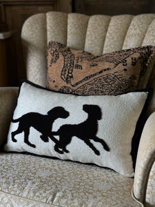 Black Labrador Silhouette Rectangle Cushion with Feather Insert