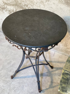 Rustic Marble Top Side Table