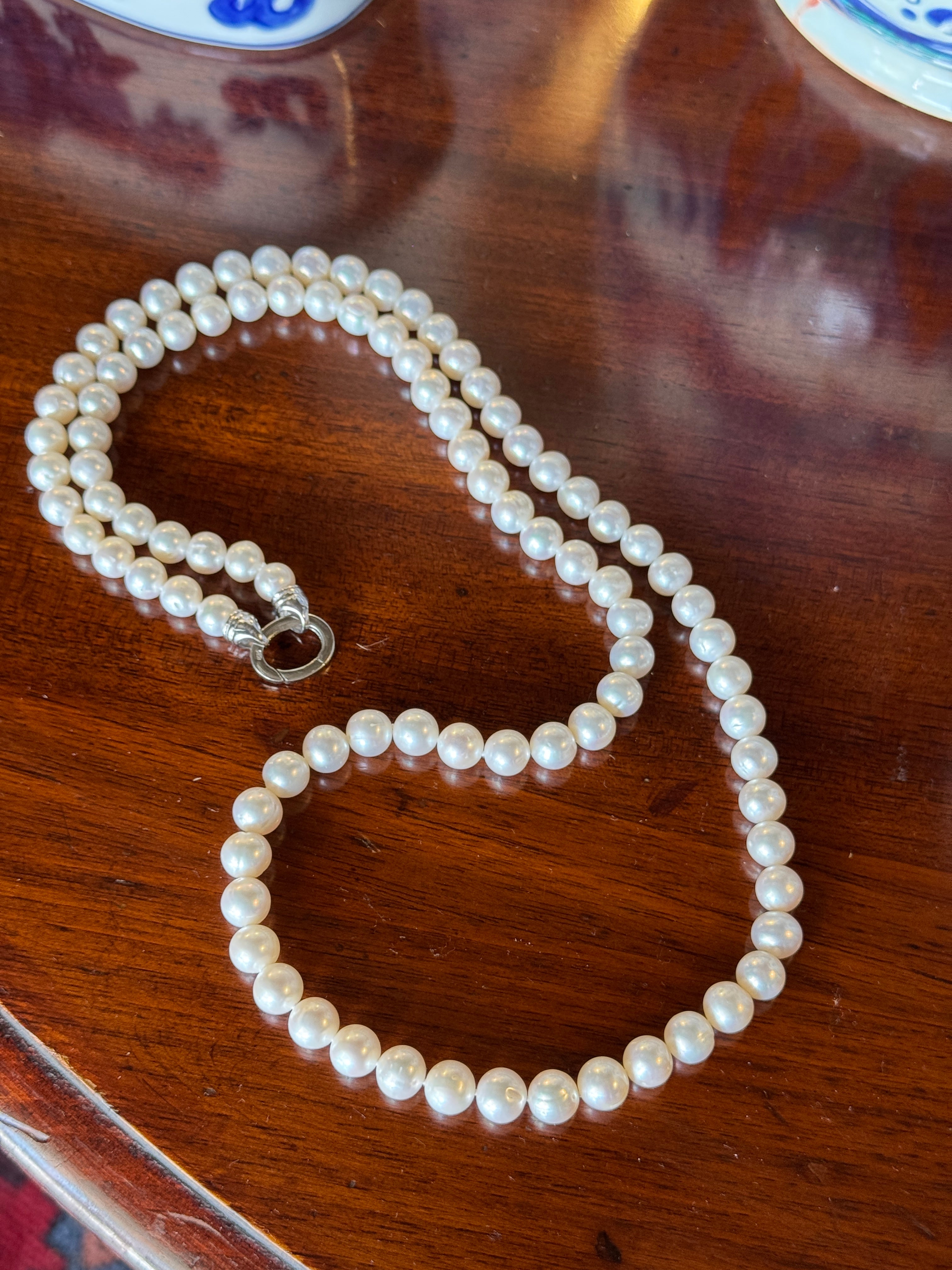 Classic Long Pearl Necklace