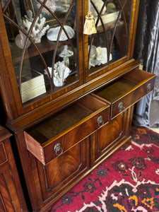 Vintage English Made Mahogany Bookcases with Mullion Doors