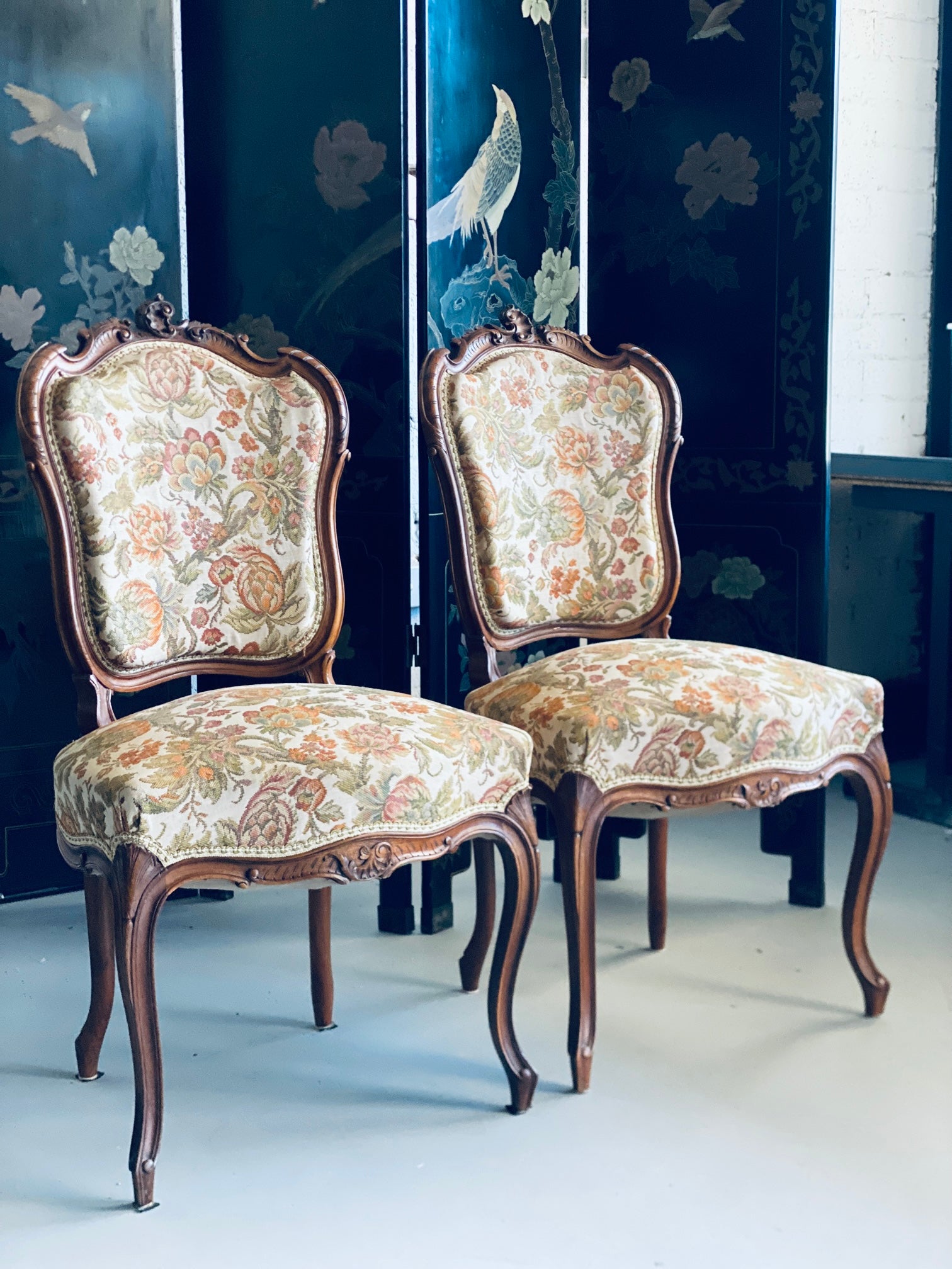 Pair of Vintage French Louis XVI Side Chairs