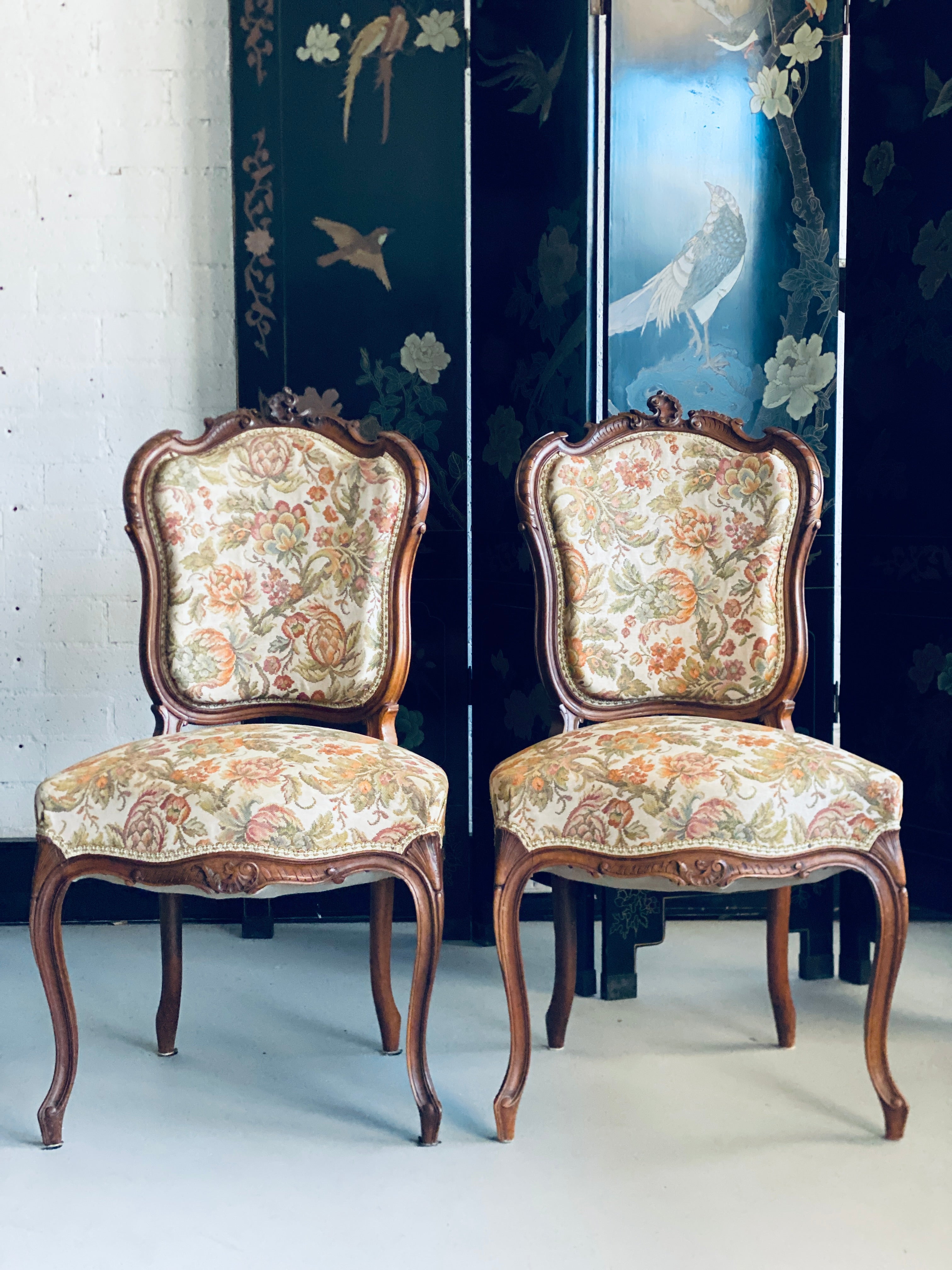 Pair of Vintage French Louis XVI Side Chairs