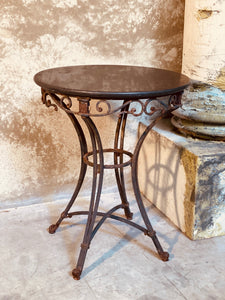Rustic Marble Top Side Table