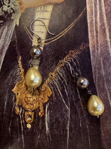 Vintage Sterling Silver Freshwater Baroque Pearl Drop Earrings – 32mm (11.8g)