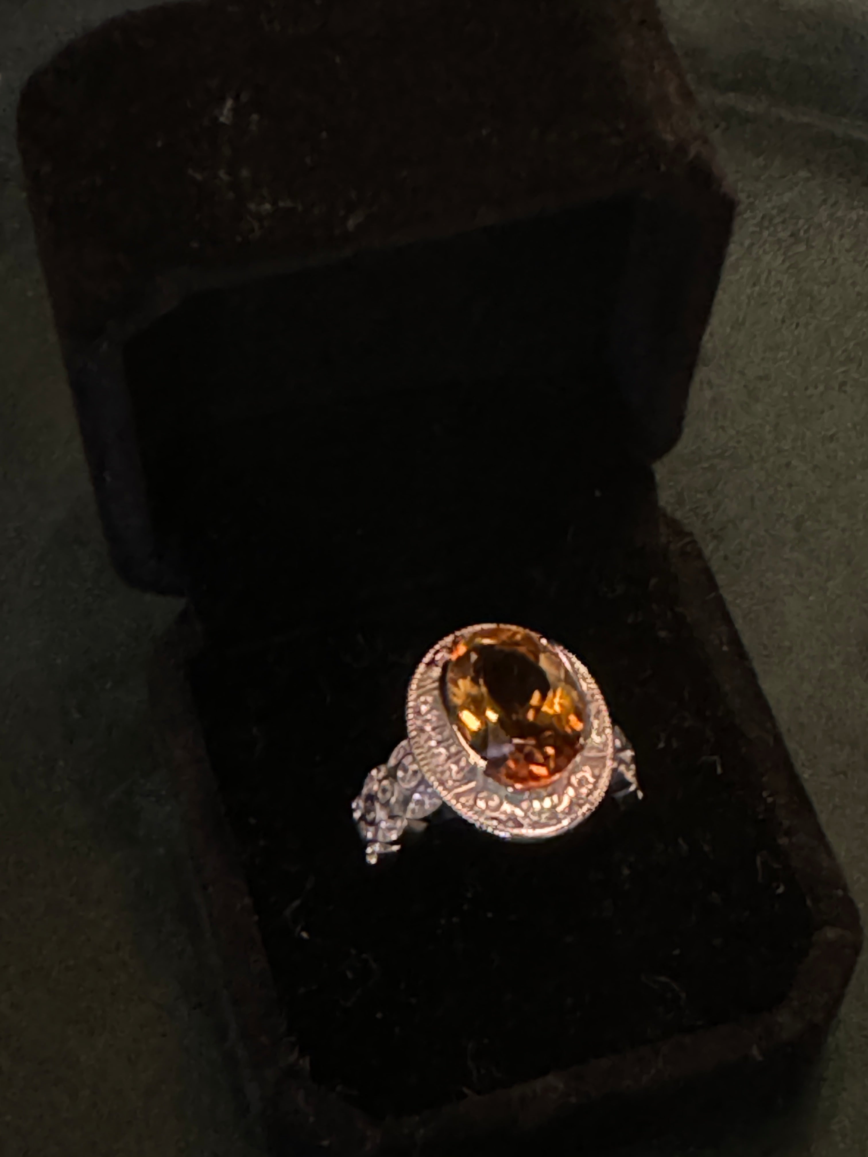 Oval Cut Citrine Sterling Silver Ring