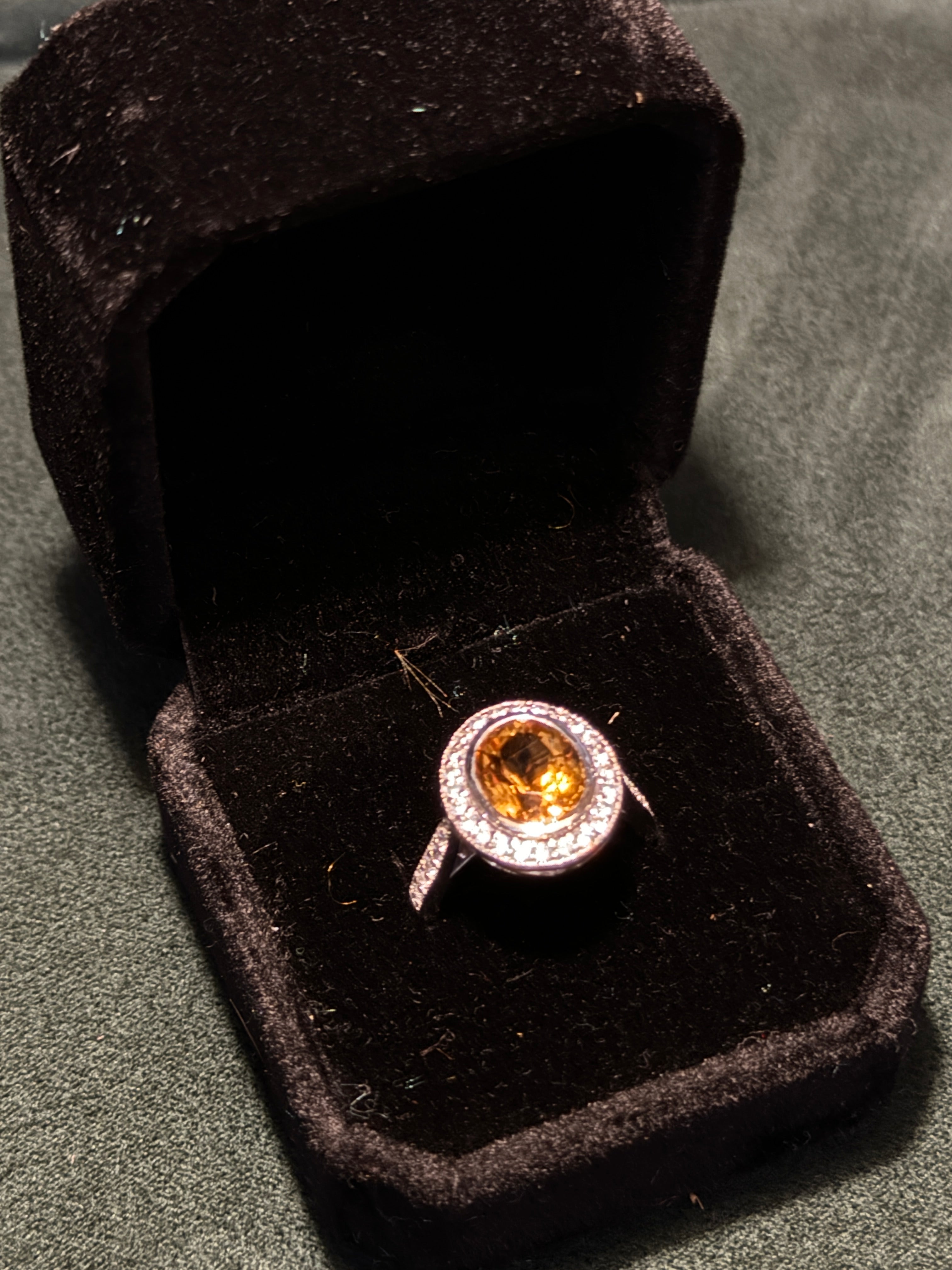 Oval Cut Citrine Sterling Silver Ring
