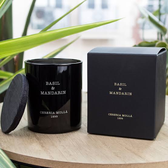 Basil & Mandarin Candle 600g (80hour) by Cereria Mollá