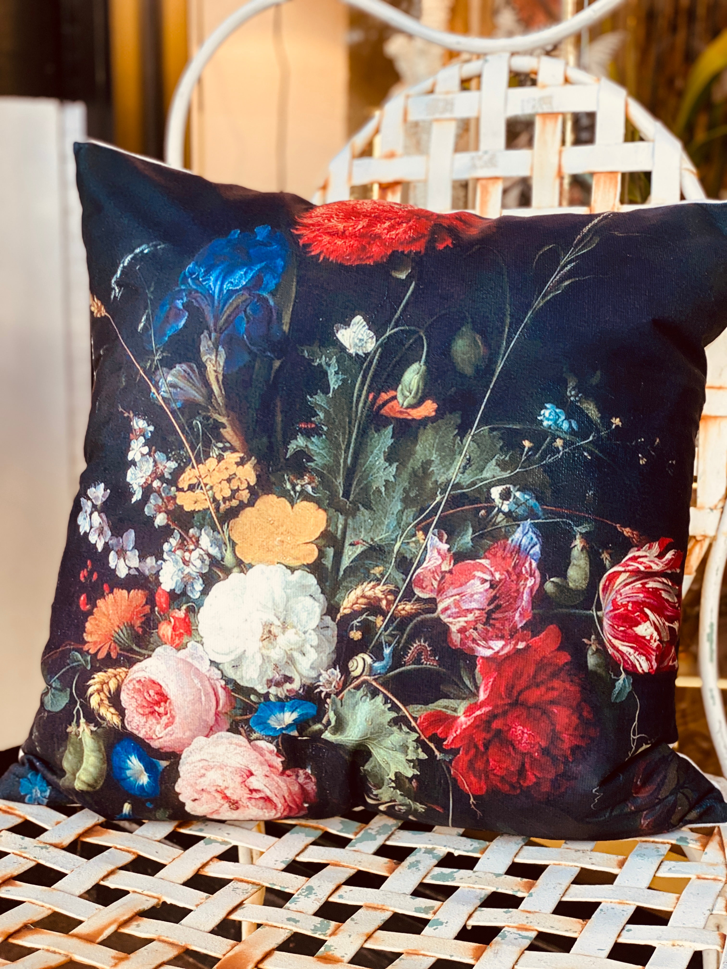 Velvet Floral Printed Cushions