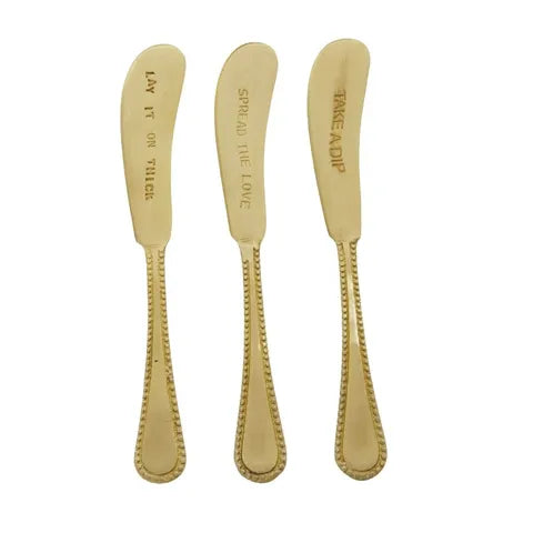 Set of 3 Embossed Cheese Knives