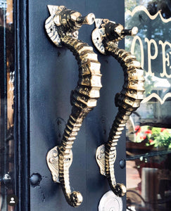 Brass Seahorse Door Handle