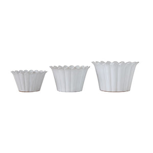 Terracotta Fluted Planters/Bowls - Set of 3