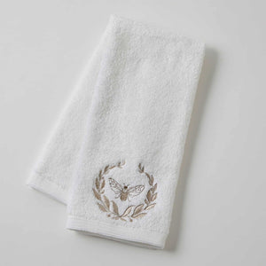 Embroidered Bee Hand Towel