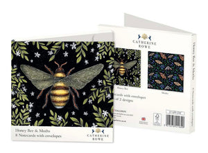 Honey Bee and Moths Notecard Wallet