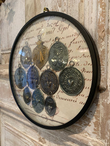 Vintage Style Coins in Frame Wall Decor