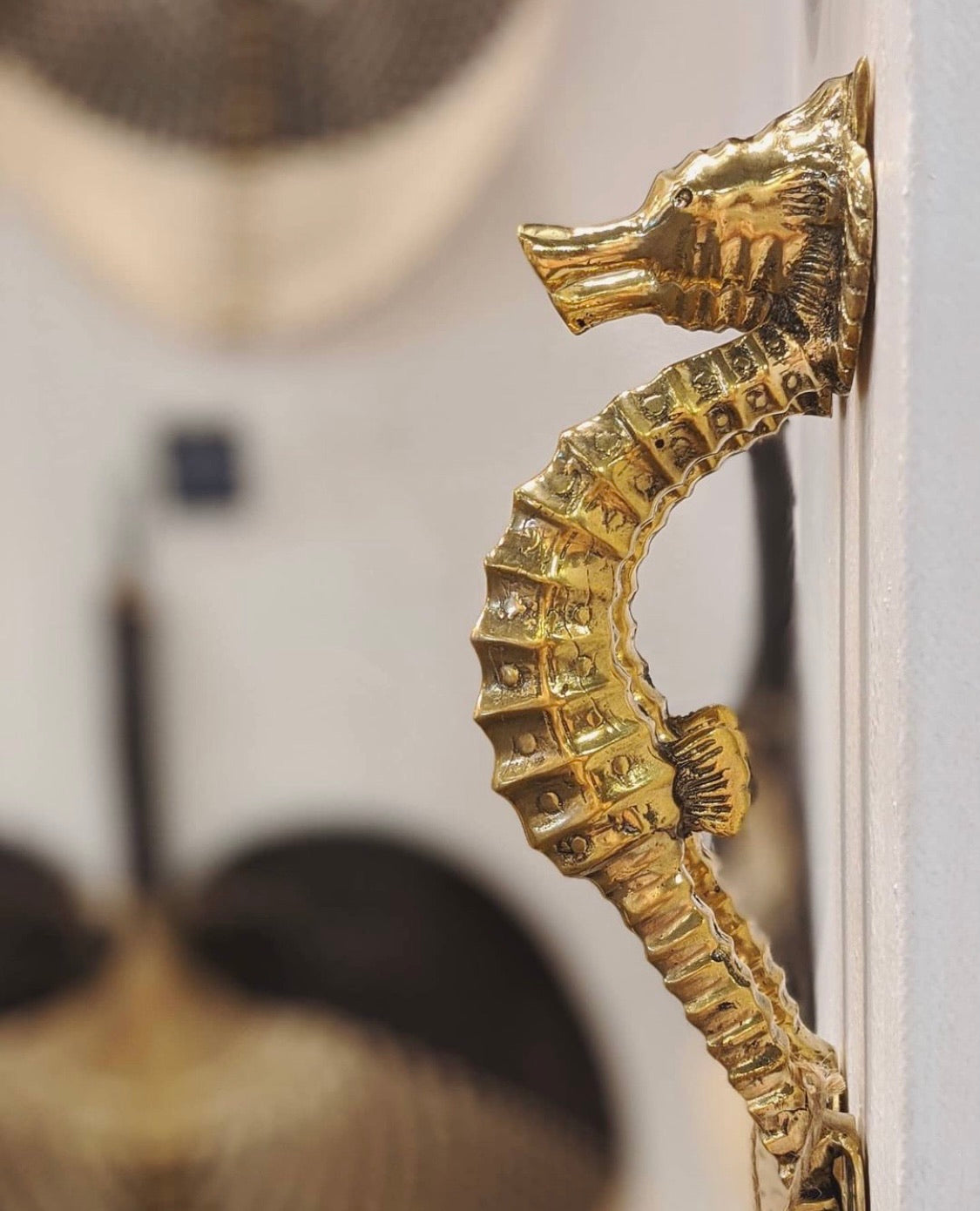 Brass Seahorse Door Handle