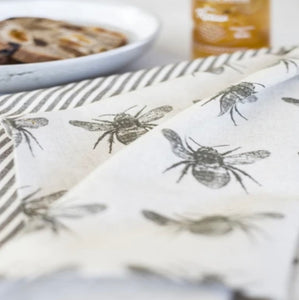 Pack of 2 Honey Bee Tea Towels Olive