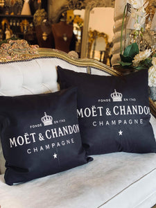 Moet & Chandon Velvet Cushion - Black or White
