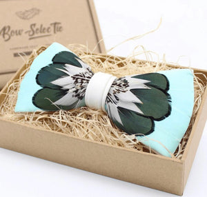 Handmade Feather Bow Tie - Various Styles