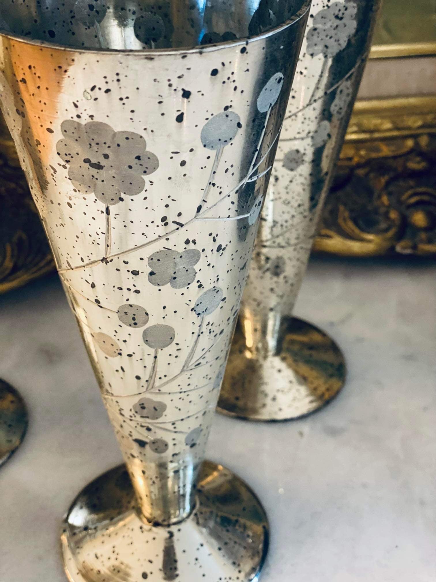 Mercury Etched Glass Vase