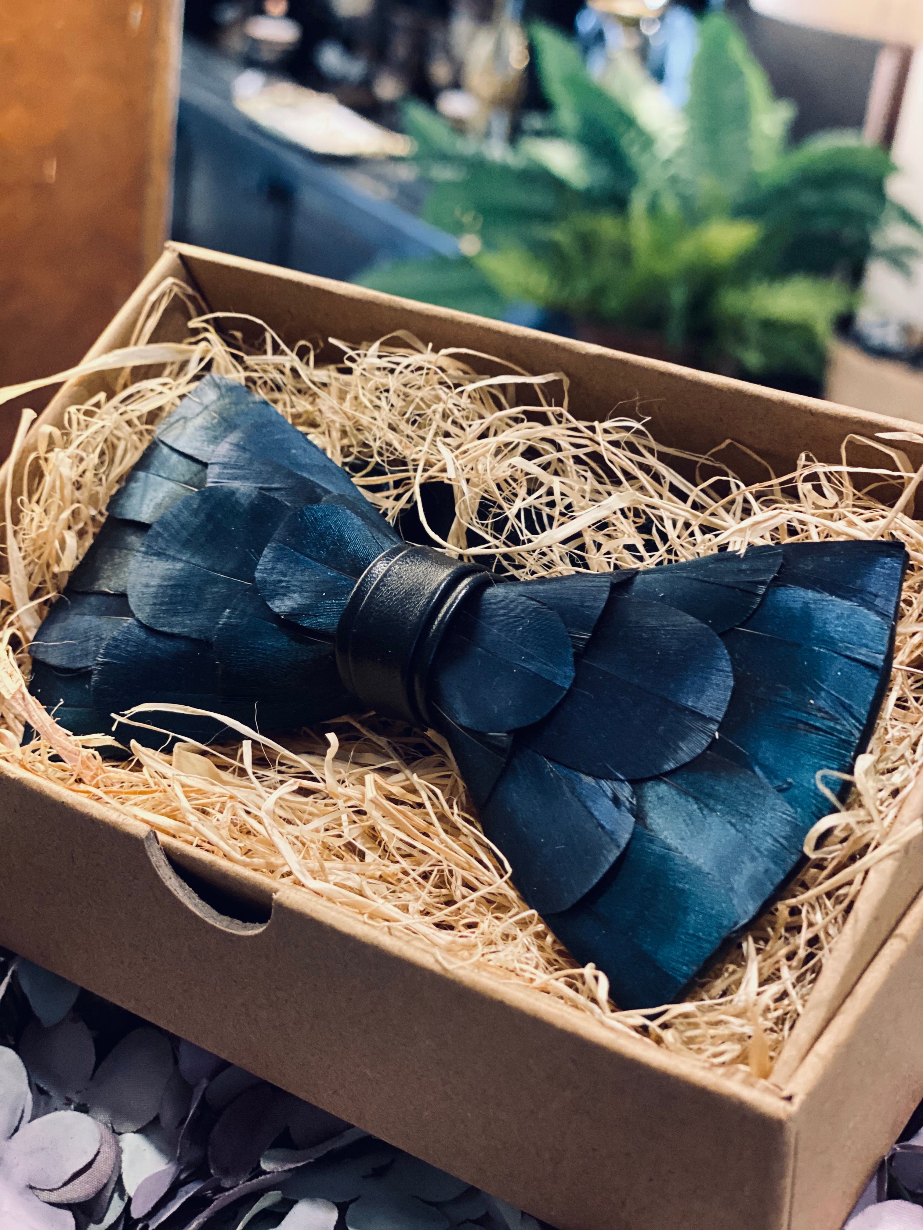 Handmade Feather Bow Tie - Various Styles
