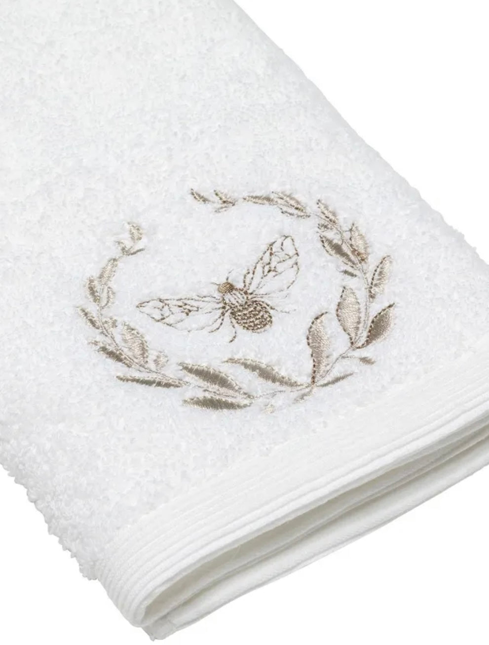 Embroidered Bee Hand Towel