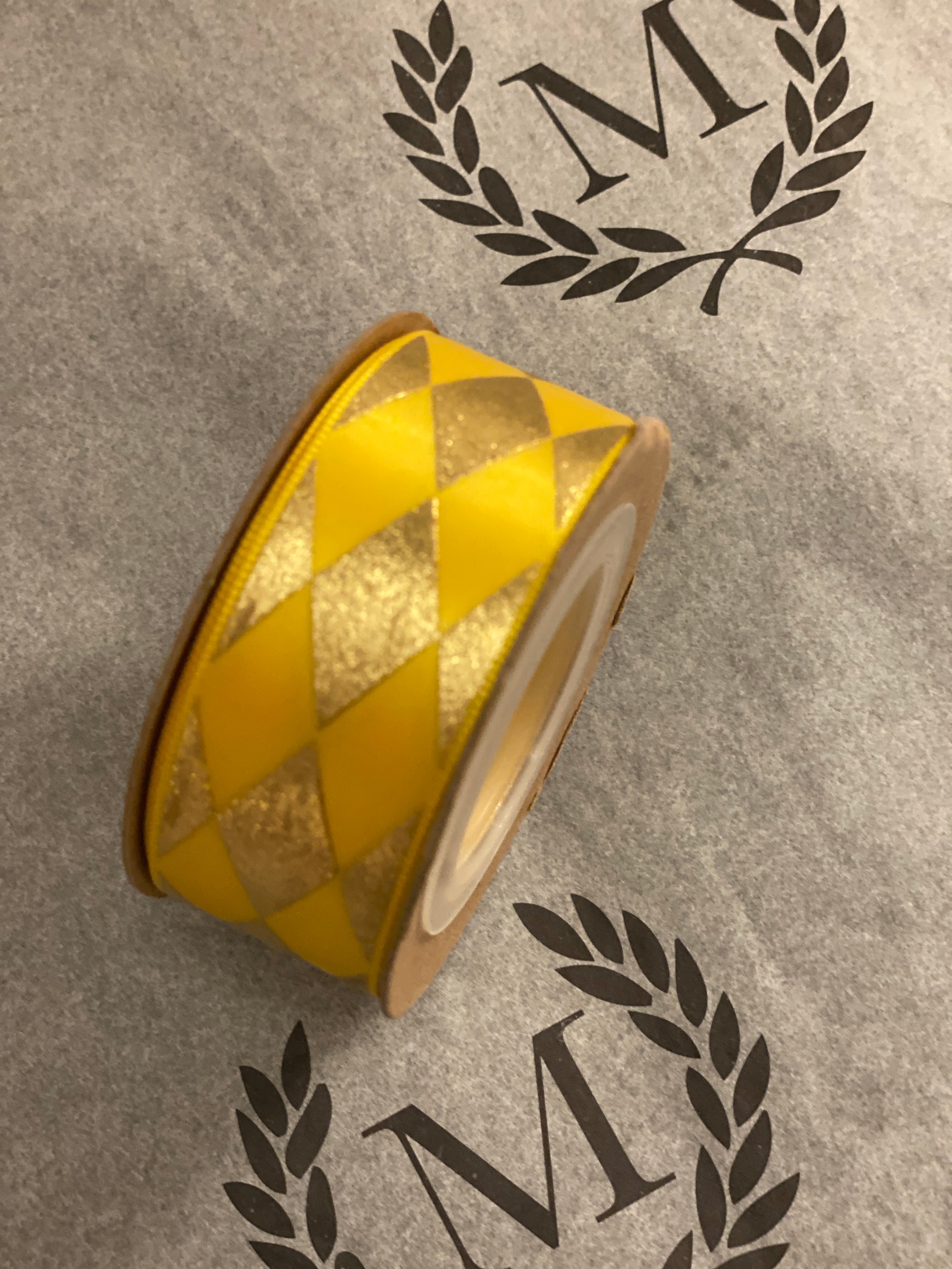 Diamond Pattern Gold Foil Ribbon