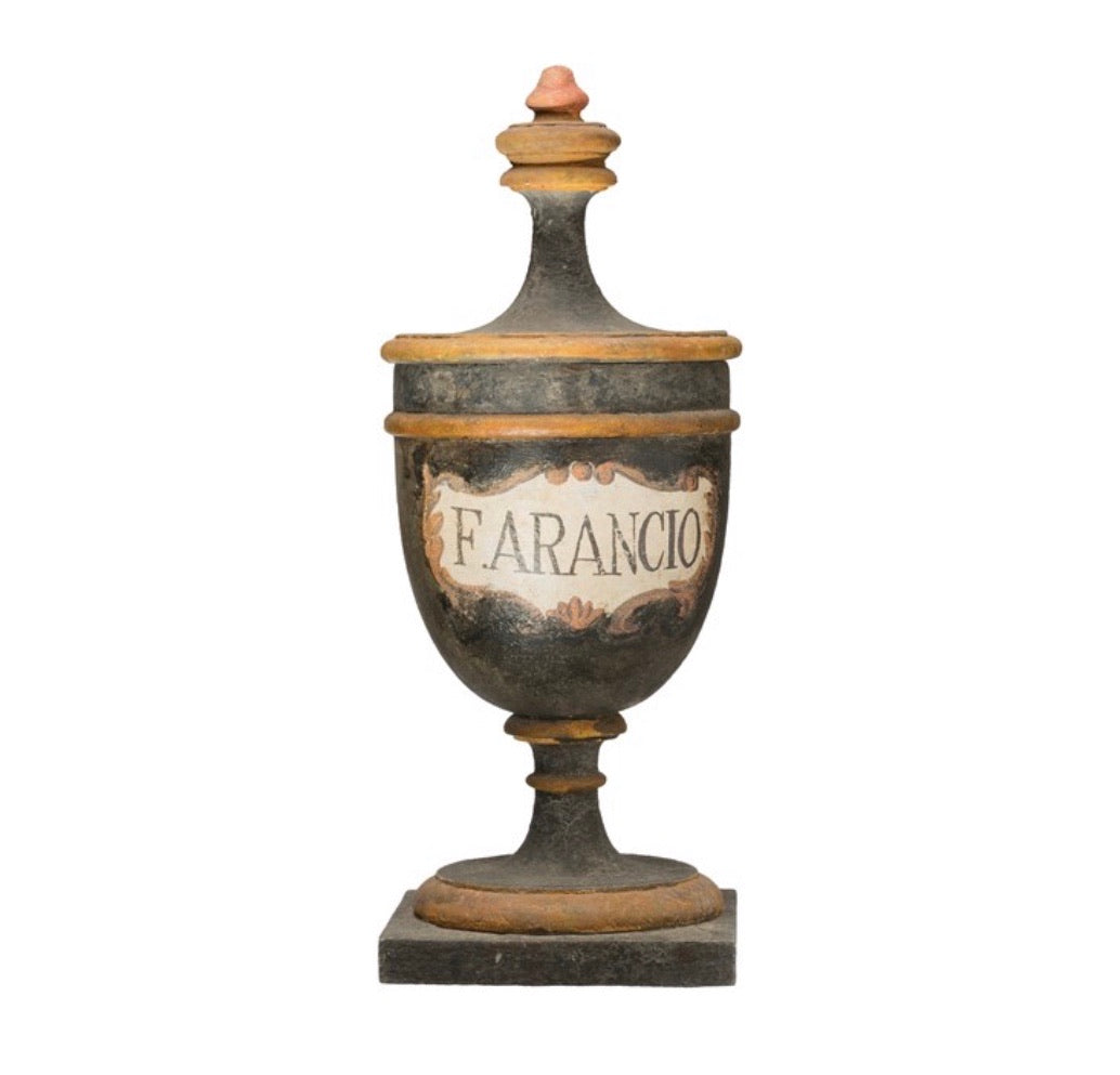 Vintage Style Apothecary Urn, "F Arancio"